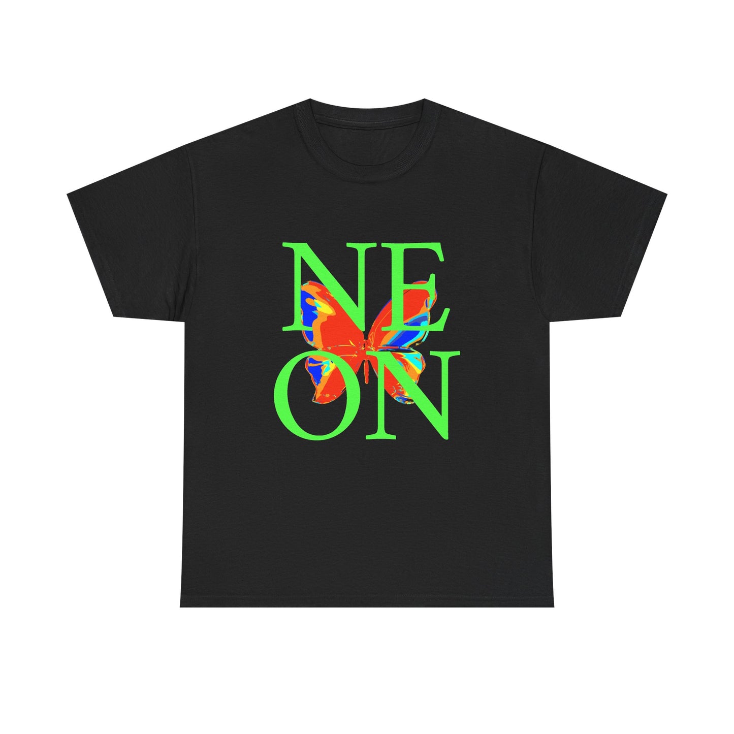 Neon Floral Tee — Bold Green 'NEON' Graphic T‑Shirt