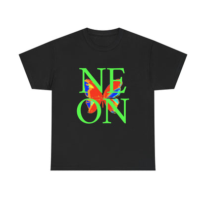 Neon Floral Tee — Bold Green 'NEON' Graphic T‑Shirt