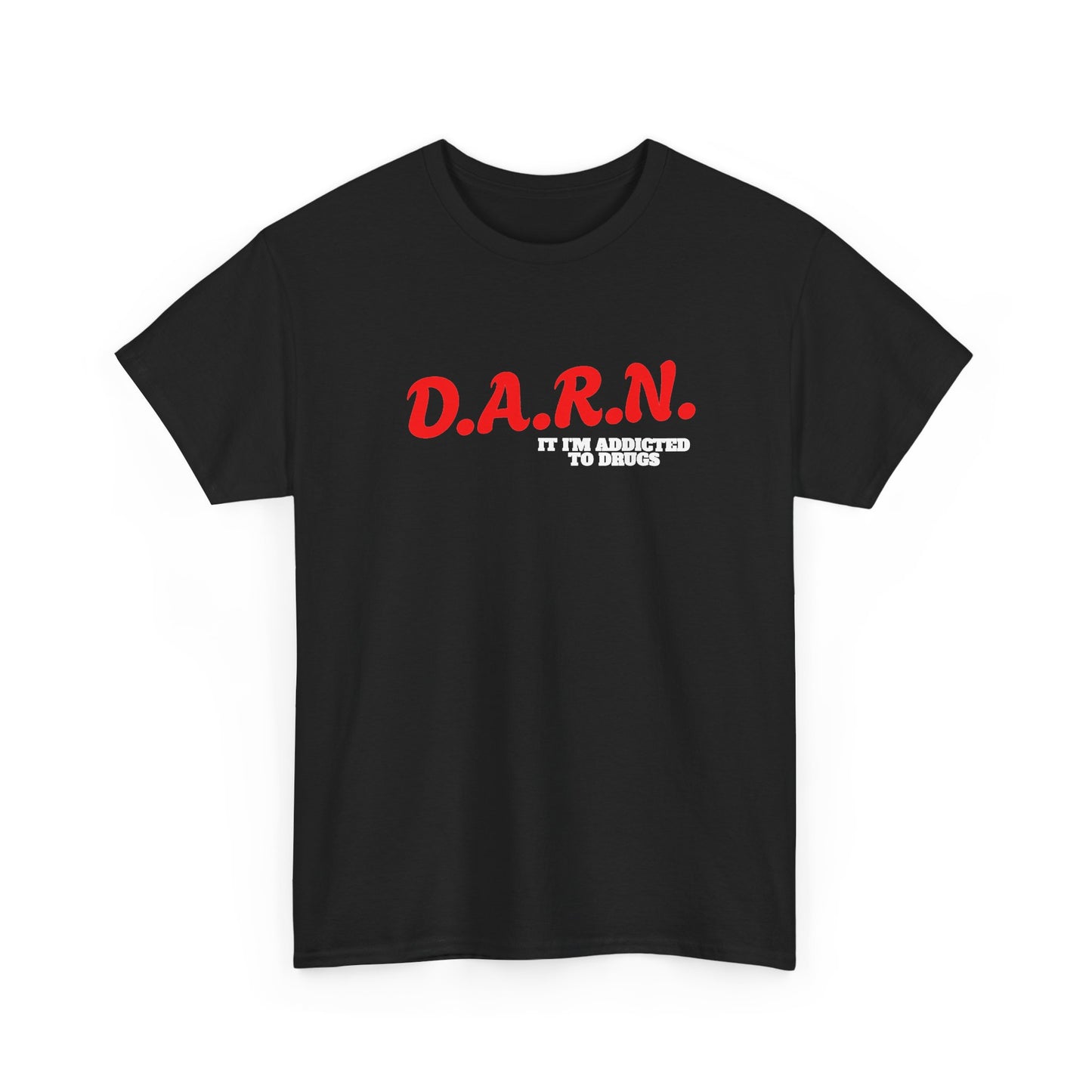 D.A.R.N. Bold Logo Tee — Red Retro Graphic T-Shirt