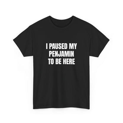 I Paused My Benjamin T‑Shirt — Funny Money Humor Tee