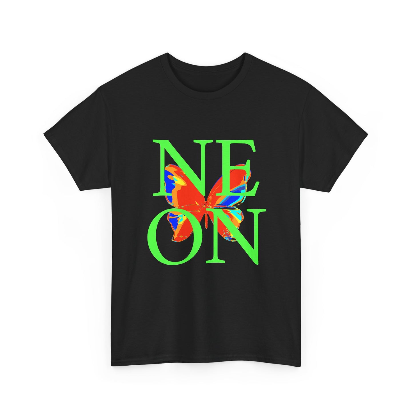 Neon Floral Tee — Bold Green 'NEON' Graphic T‑Shirt