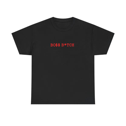 Boss B*tch Graphic Tee — Bold Red Statement T-Shirt for Confident Women