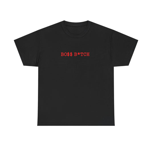 Boss B*tch Graphic Tee — Bold Red Statement T-Shirt for Confident Women